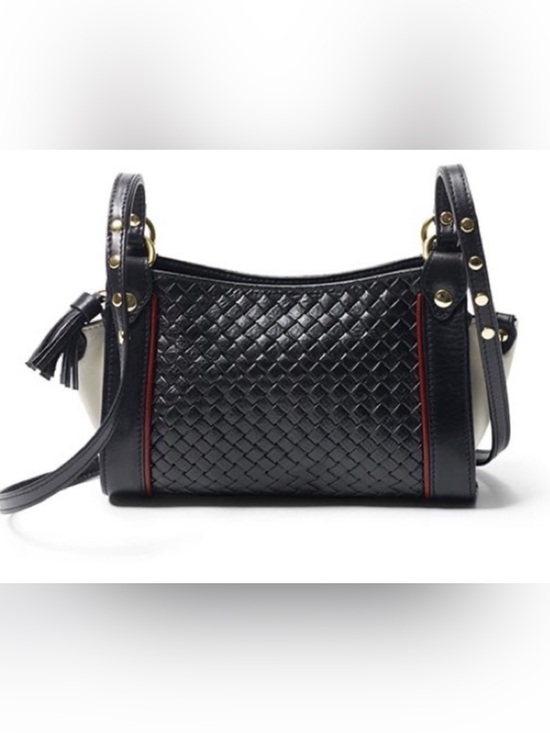 Mayle Handbags - Jane Mayle Club Monaco Crossbody woven black white Bag $250